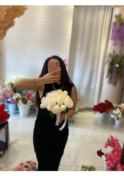 Gelin Buketi Gelin Çiçeği El Buketi Yapay Şakayık Çiçek