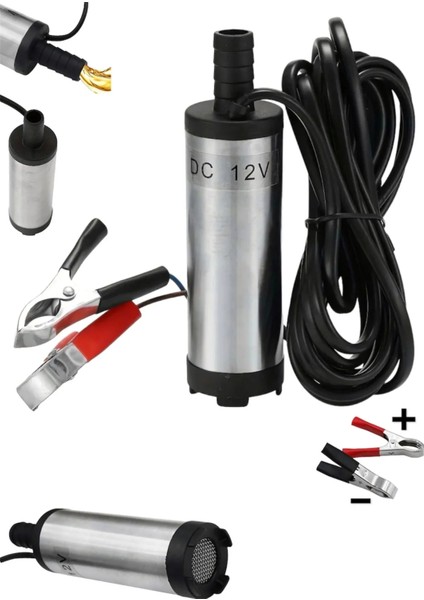 Alman 12 Volt Bakır Sargı Sıvı Transfer Pompası Dalgıç Pompa Mazot Pompası - Su - Süt - Sıvı