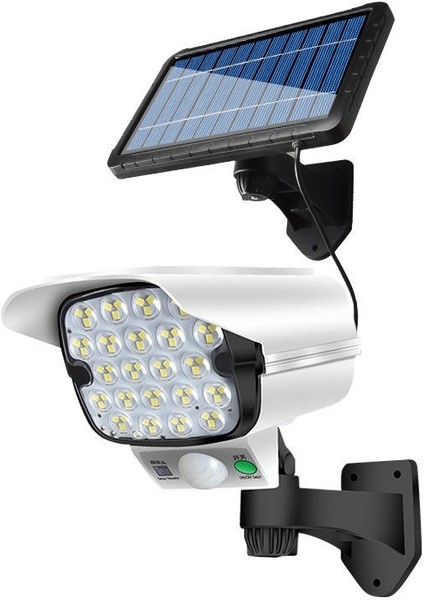 Kamera Görünümlü Su Geçirmez Gece Aydınlatması Hareket Sensörlü Solar 66 LED Aydınlatma