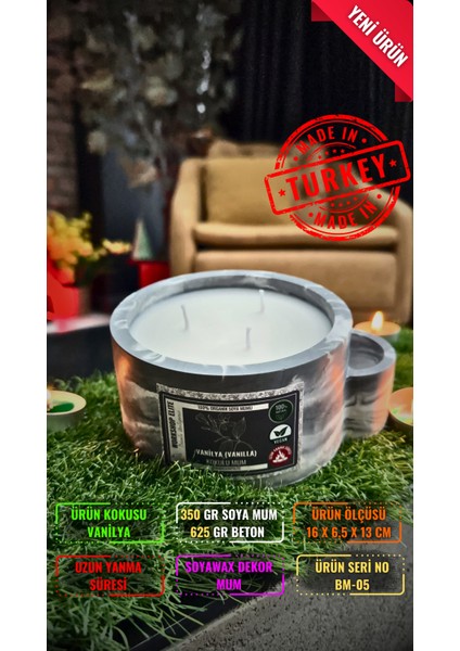 Workshop Elite Aroma Terapi Kibrit Bölmeli Kokulu 350 gr Soya Wax Mum