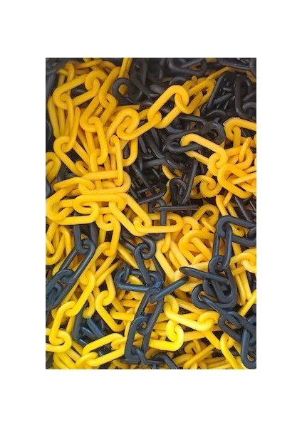 Sarı Kırmızı Park Yapılmaz Otopark Seti (2 Adet 8075 Delinatör + 2 Adet Levha +3 Metre 8mm Plastik Zincir)