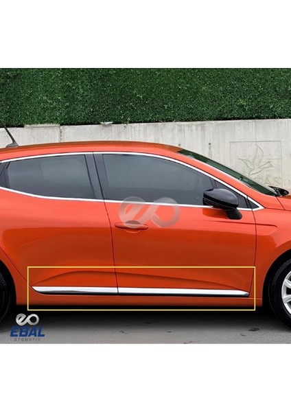 Renault Clio 5 HB Krom Yan Kapı Çıtası 4 Prç. 2019 ve Üzeri Paslanmaz Çelik