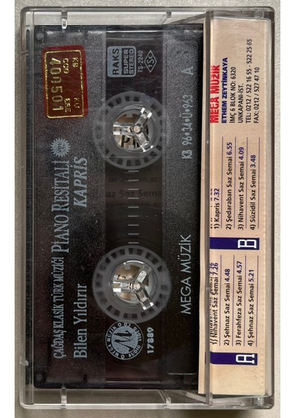 Bilen Yıldırır - Piano Resitali Kaset
