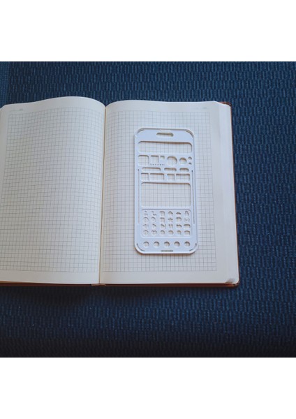 Telefon Şeklinde Bullet Journal Simgeler Şablon Cetvel