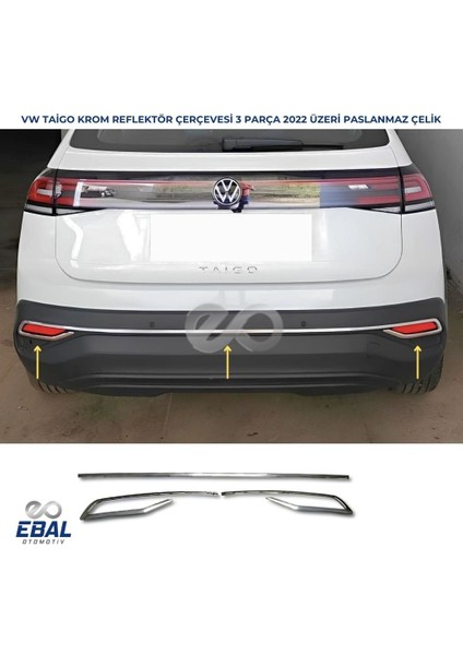 Volkswagen Taigo Krom Reflektör Çerçevesi 3 Parça 2022 ve Üzeri Paslanmaz Çelik fiyatları