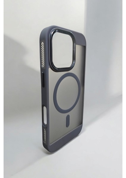 iPhone 16 Için Şeffaf ve Gri Kenarlı Magsafe Uyumlu Premium Kılıf fiyatları