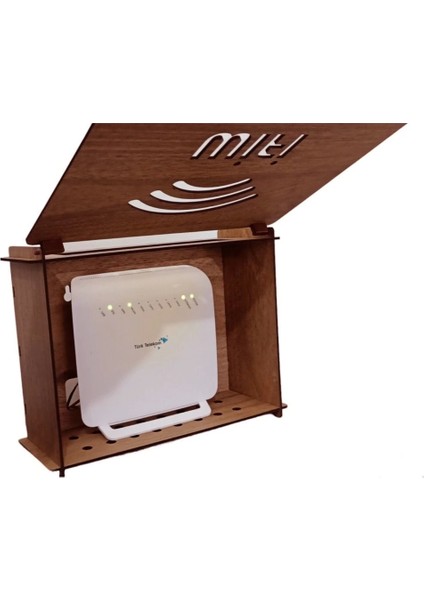 Modem Saklama Kutusu - 25X18X9 cm Dekoratif Ahşap Modem Saklama Kutusu Modem Rafı fırsatları