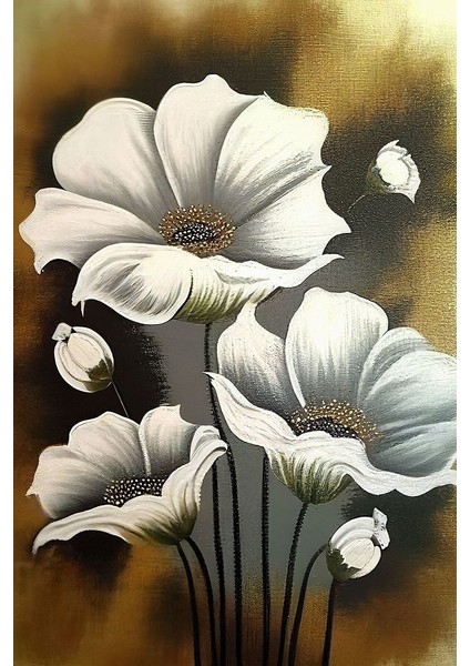 Gold Flowers Kanvas Tablo indirimleri