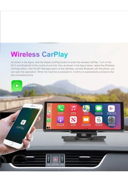 9,05 Inç 2.5k Quad Hd Wifi Carplay Ön Arka Araç Kamerası Ikisi Bir Arada Set Ios Android Navigasyon