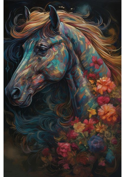 Horse N' Roses Kanvas Tablo indirimleri