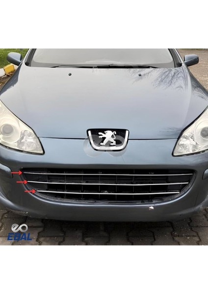 Peugeot 407 Krom Ön Panjur 2005 Üzeri 3 Parça Paslanmaz Çelik