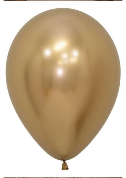 Retro Okaliptüs Deniz Kumu Gold Krom 25 Adet Balon Seti