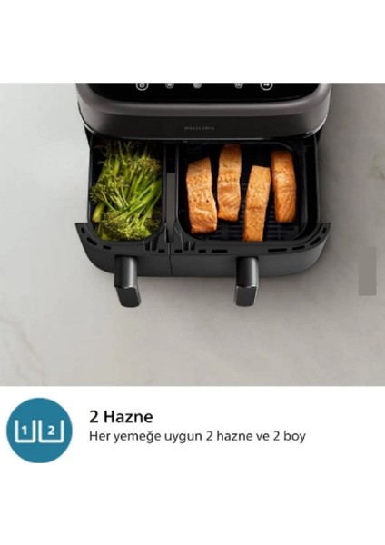 Serisi Çift Hazneli 9 Lt Airfryer Siyah Fritöz modelleri
