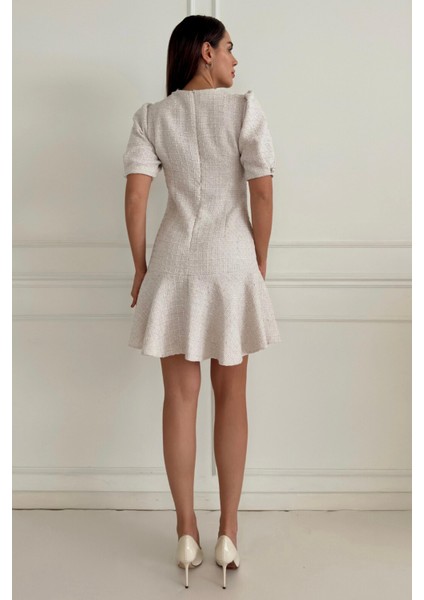 Tüvit Kumaş Midi Boy Sıfır Yaka Cep Detaylı Kadın Elbise 029 fiyatları