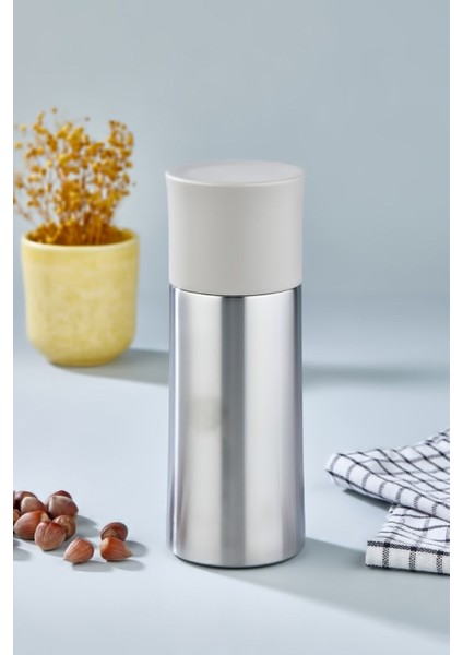CKR-2055 Krem 300 ml Bardaklı Paslanmaz Çelik Termos