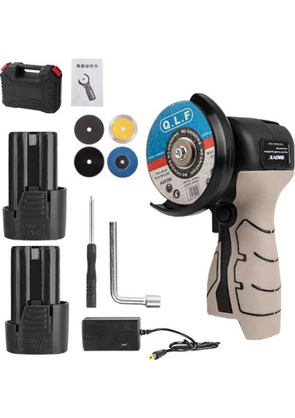 16.8 V, 2A Akülü Mini Avuç Taşlama Makinesi, Çantalı, 2 Batarya, 4 Disk,