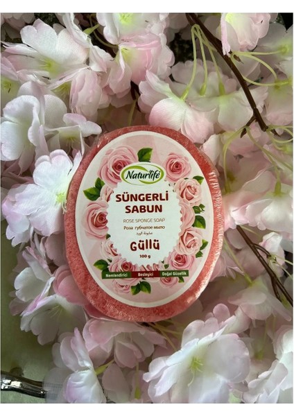 Doğal Nemlendirici Süngerli Sabun, Gül Özlü Besleyici Süngerli Sabunu 100 Gr. modelleri