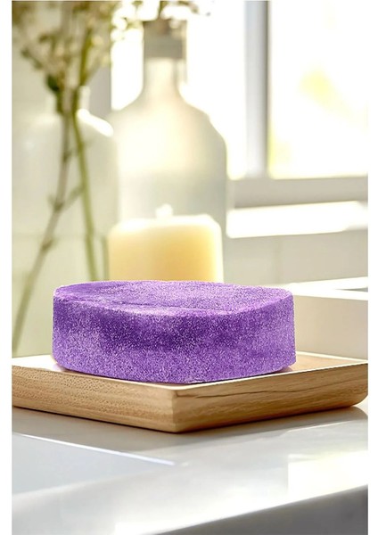 Şık Kalıp Doğal Süngerli Lavanta Özlü Sabun, Besleyici Lavanta Özlü Süngerli Banyo Sabunu 100GR.