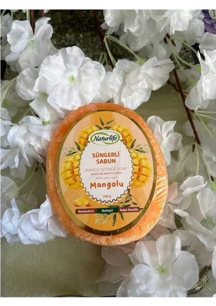 Doğal Güzellik Besleyici Süngerli Sabun, Mango Özlü Süngerli Sabunu 100 Gr. Süngerli Sabun