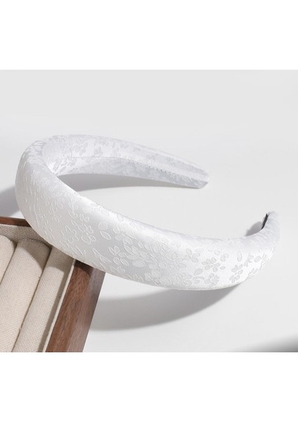 BYM404 Saten Beyaz Gelin Nişan Nikah Mini Desenli Abiye Kadın Saç Tacı