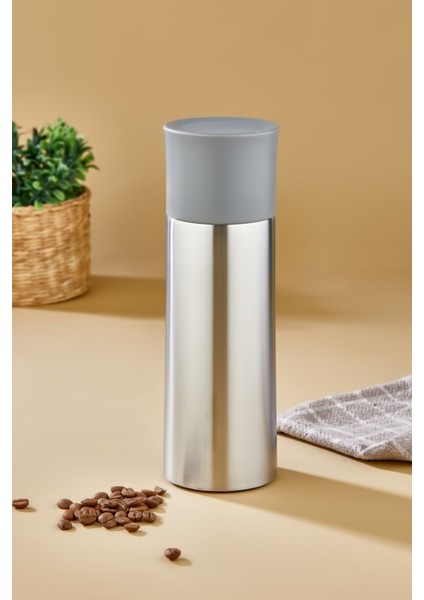 CKR-2056 Gri 400 ml Bardaklı Paslanmaz Çelik Termos
