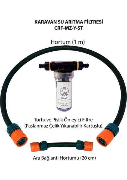 Karavan Tipi Su Arıtma Filtre Seti (Yıkanabilir Kartuşlu)-Crf-Mz-Y-St