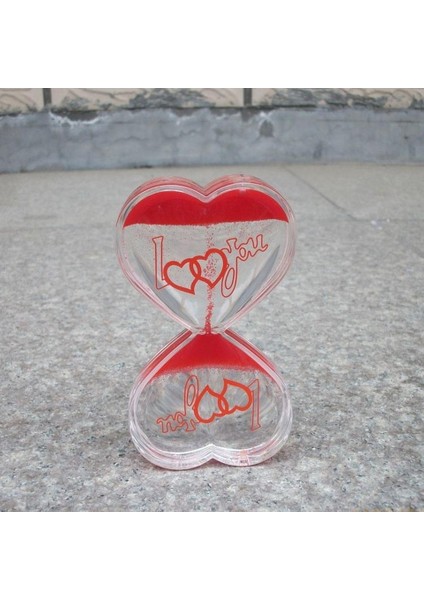 İ Love You Kalpli Kum Saati Dekoratif Hediyelik Romantik Hediye