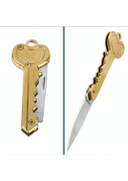 Paslanmaz Çelik, Katlanır, Cep Çakısı, Outdoor Kamp Bıçağı, Anahtarlıklı, 12 Cm