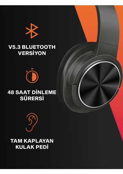 V5.3 Bluetooth Headset Anc Gürültü Engelleyici Kulak Üstü Bluetooth Kulaklık 48 Saat Müzik Dinleme fiyatları
