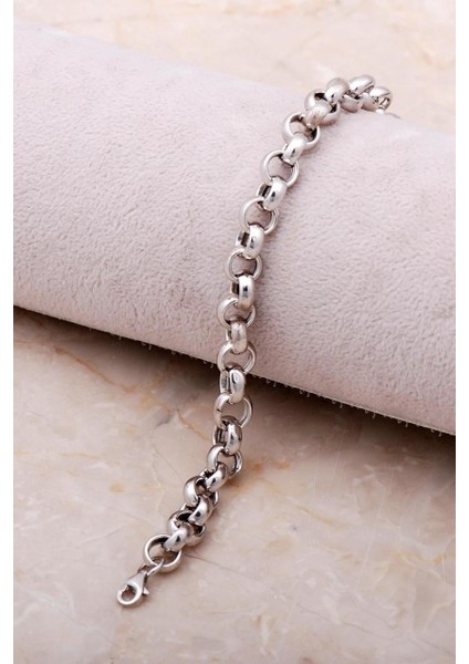 Gümüş Kaplama Gemici Doc Zincir Bileklik