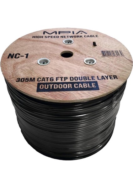 MPİA NC-1 CAT6 FTP ÇİFT KATMANLI DIŞ ORTAM NETWORK İNTERNET KABLOSU 305 M