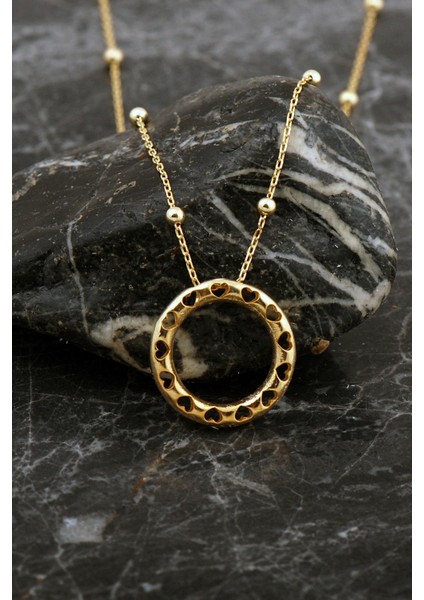 Kalpli Altın Kaplama O Harf Gümüş Balon Kolye 8051