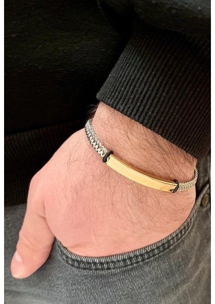 Ince Kordon Çelik Erkek Bileklik 22 cm
