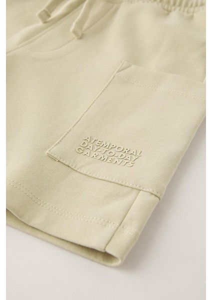 Unisex Çocuk Yazlık Oversize Tişört ve Cepli Şort Alt-Üst Takım