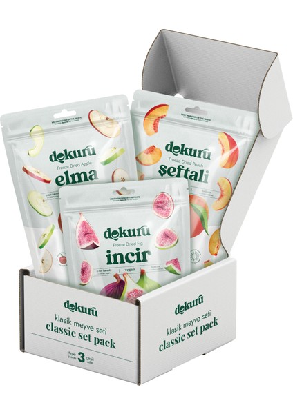 Freeze Dried Kuru Meyve 3'lü Klasik Meyve Seti