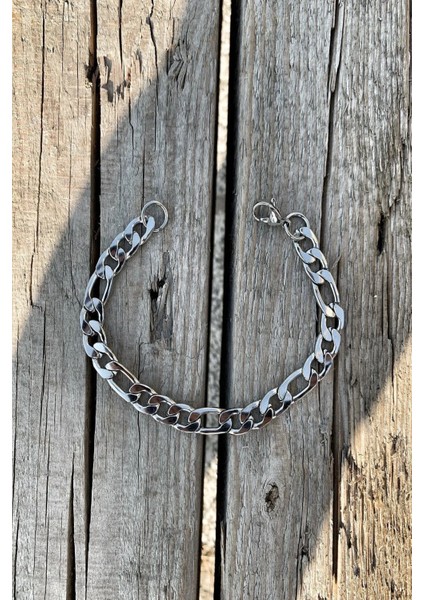 Unisex Aralıklı Şavin Figaro Silver Alaşım Bileklik