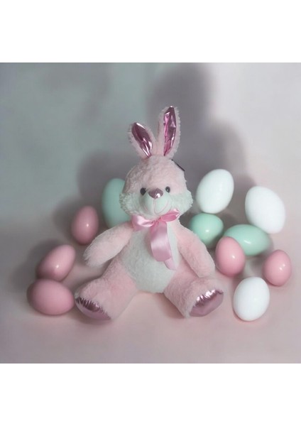 40 cm Pembe Parlak Peluş Tavşan