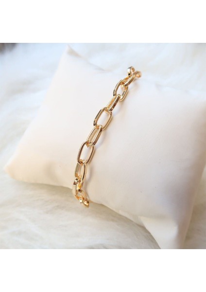 Altın Kaplama Zarif Oval Dikdörtgen Zincir Bileklik fiyatları