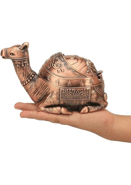 Dekoratif Kapaklı Metal Deve Figürlü Küllük 11*16 cm