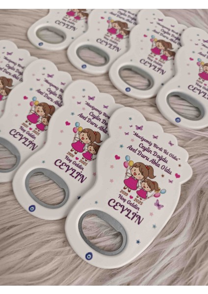 25 Adet Abla Kız Kardeş Ayak Şeklinde Açacak Magnet Yenidoğan Doğum Günü Mevlüt Hediyelikleri fiyatları