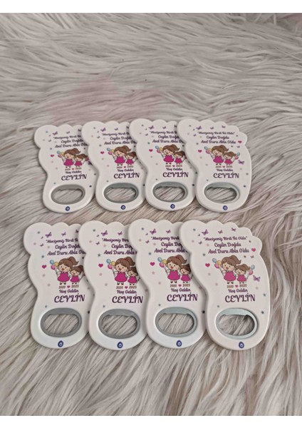 25 Adet Abla Kız Kardeş Ayak Şeklinde Açacak Magnet Yenidoğan Doğum Günü Mevlüt Hediyelikleri modelleri