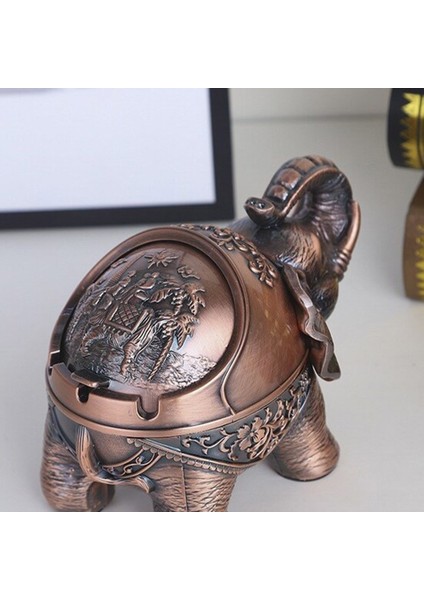 Dekoratif Kapaklı Metal Fil Figürlü Küllük 12*16 cm fırsatları