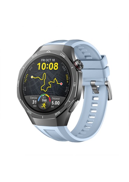 Huawei Watch Gt5 Pro 46MM Ile Tam Uyumlu Kordon Metal Tokalı Yumuşak Silikon Kordon Kayış