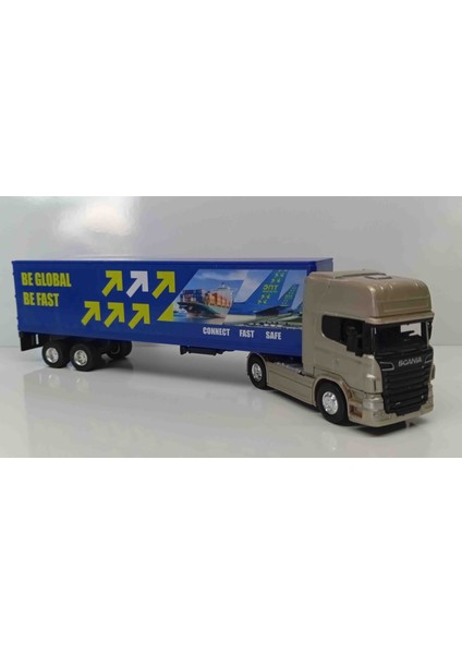 Kinsmart 1:64 Ölçek Scania V8 R730 Dorseli Tır///küçük Boy Ürün