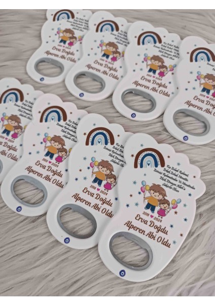 25 Adet Abi Kız Kardeşli Ayak Açacak Magnet Yenidoğan Doğum Günü Mevlüt Hediyelikleri fiyatları