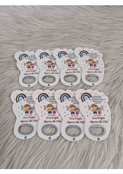 25 Adet Abi Kız Kardeşli Ayak Açacak Magnet Yenidoğan Doğum Günü Mevlüt Hediyelikleri modelleri