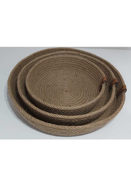 3'lü Hasır Sepet Düzenleyici Organizer Dekorasyon Hediyelik Mutfak Saklama Kutusu 30 x 5,25 x 5,20 x 5 cm