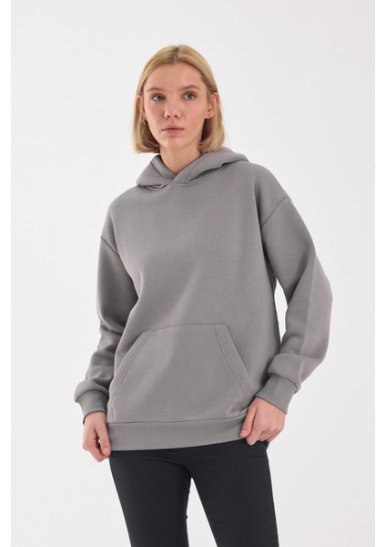 Unisex 3 İplik Şardonlu Kapüşonlu Sweat