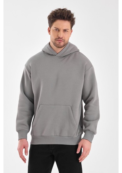 Unisex 3 İplik Şardonlu Kapüşonlu Sweat