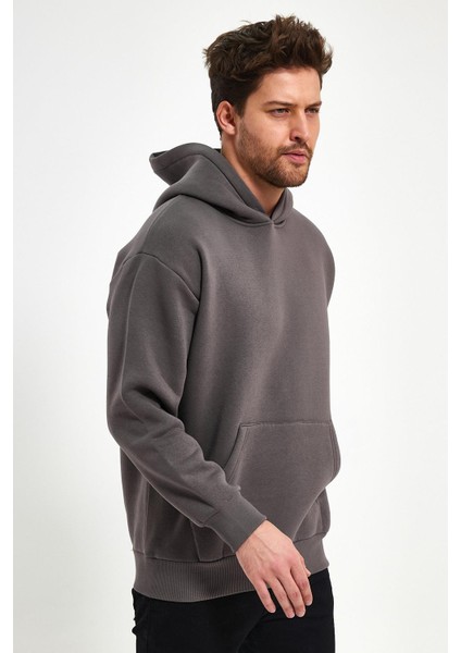 Unisex 3 İplik Şardonlu Kapüşonlu Sweat